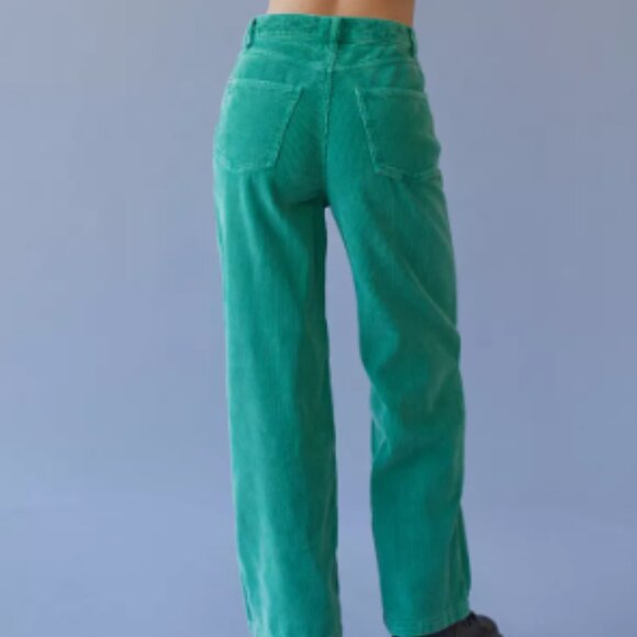 BDG Urban Outfitters  High and Wide 100% Cotton Green Corduroy Pants Sz 34 - Picture 5 of 14